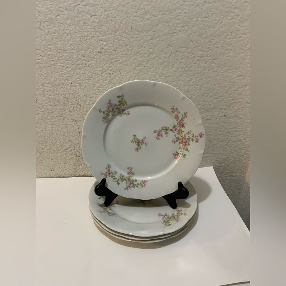 4 dinner plates floral by VICTORIA (AUSTRIA) 9 7/8”